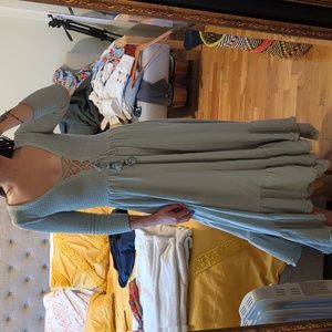 Free people seafoam green winter dress